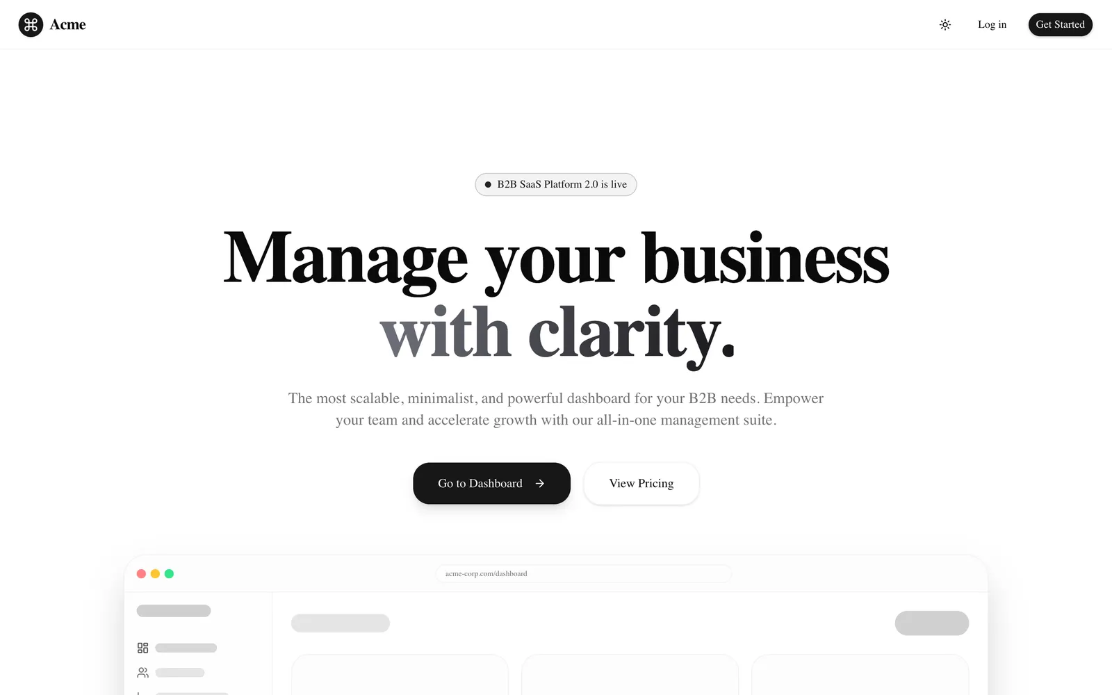 Acme — B2B SaaS Dashboard — Скриншот 1