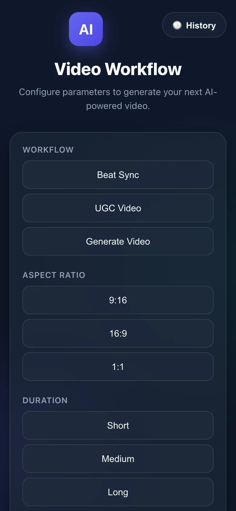 AI Video Workflow — Mobile