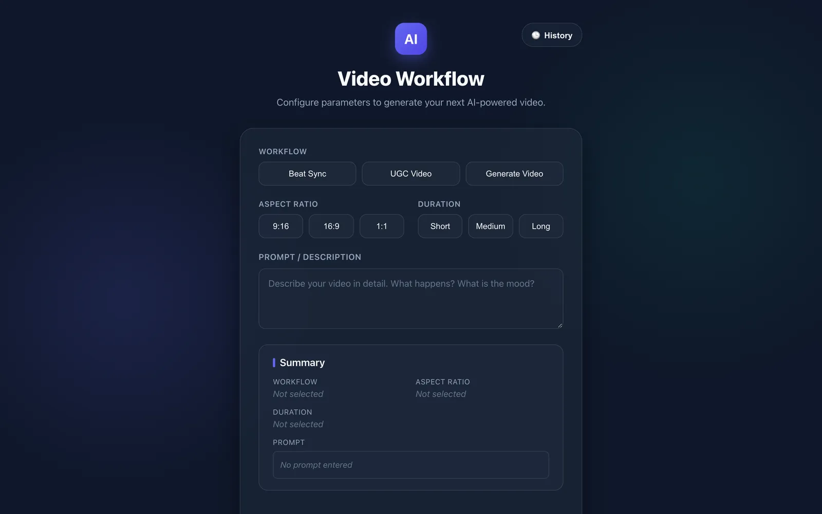 AI Video Workflow — Screenshot 1